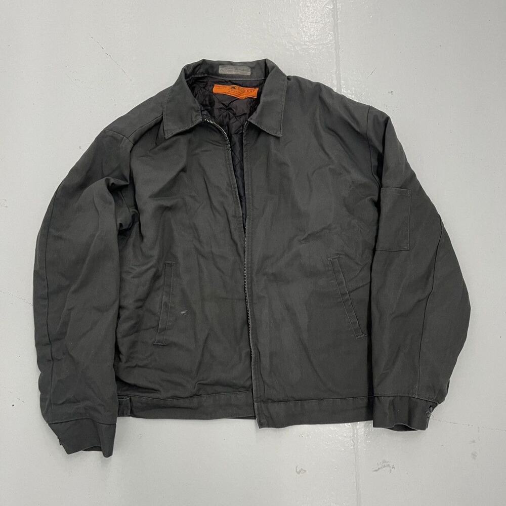 Vintage 70s Red Kap Grey Canvas Workwear Mechanics Jacket